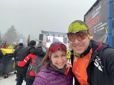 Julie Lišková a Jan Mergl těsně před startem 50km závodu